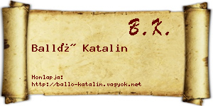 Balló Katalin névjegykártya