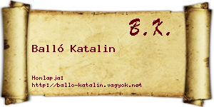Balló Katalin névjegykártya