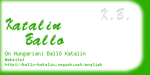 katalin ballo business card