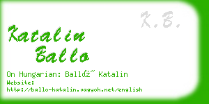 katalin ballo business card